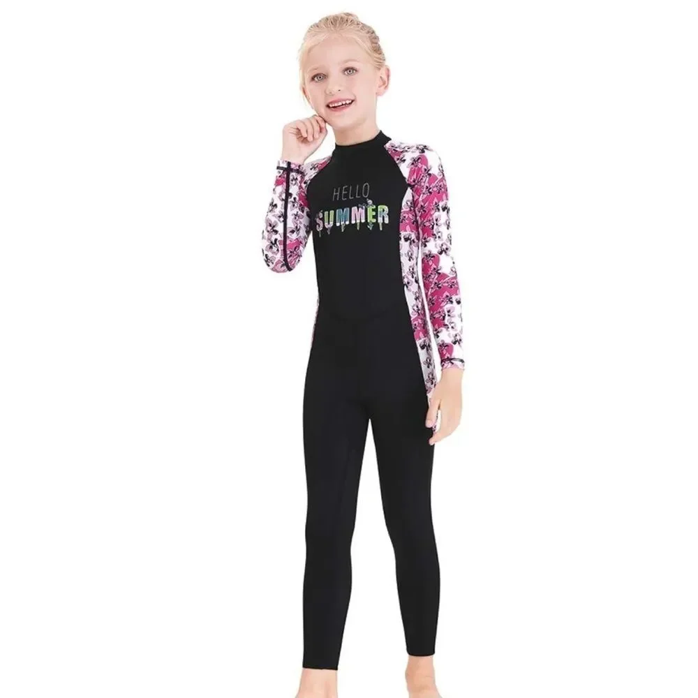 Girls Full Body Rash Guard Swimsuit - Picture 1 of 5